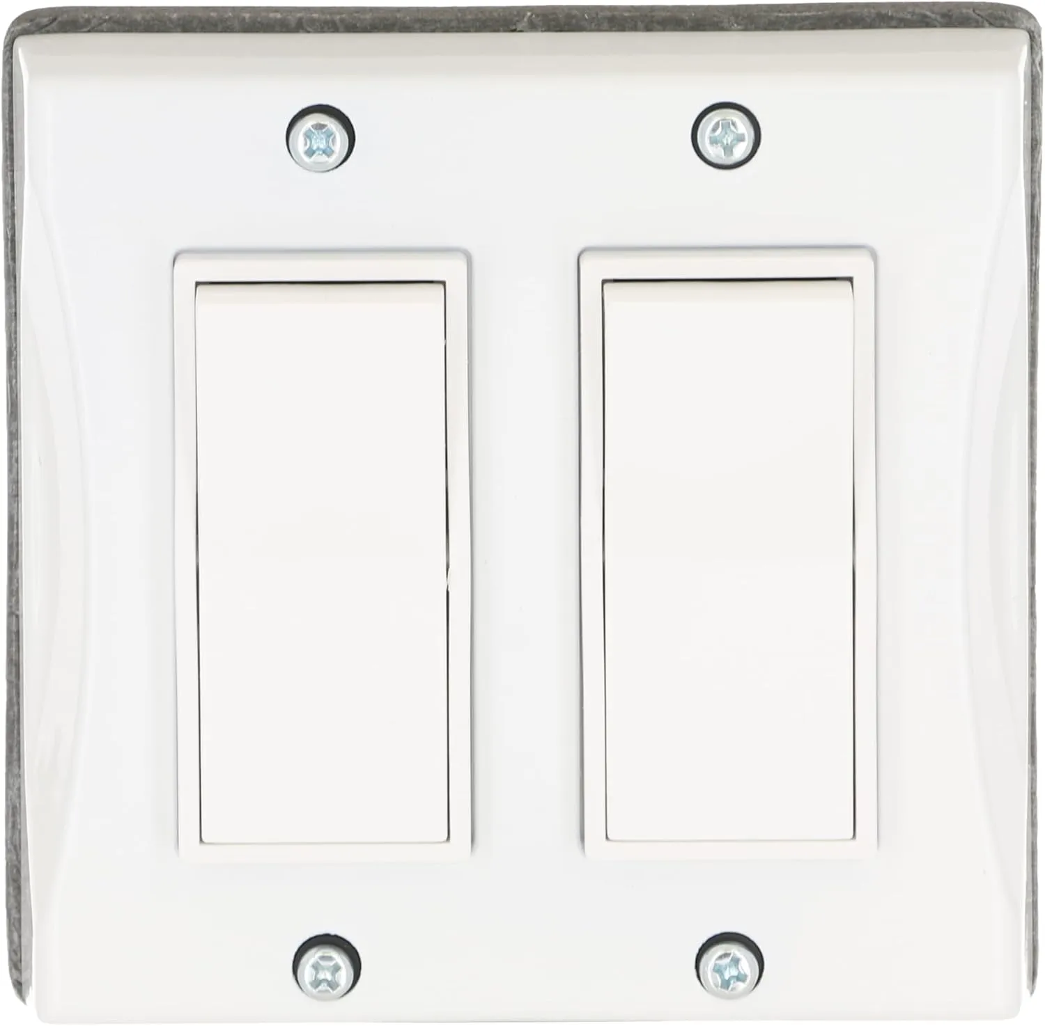 TayMac 5127-1 2-Gang Weatherproof Decorator Switch Cover, Vertical, White