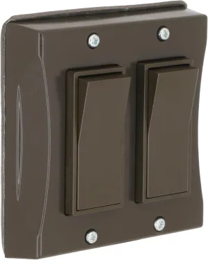 TayMac 5127-2 2-Gang Weatherproof Decorator Switch Cover, Vertical, Bronze