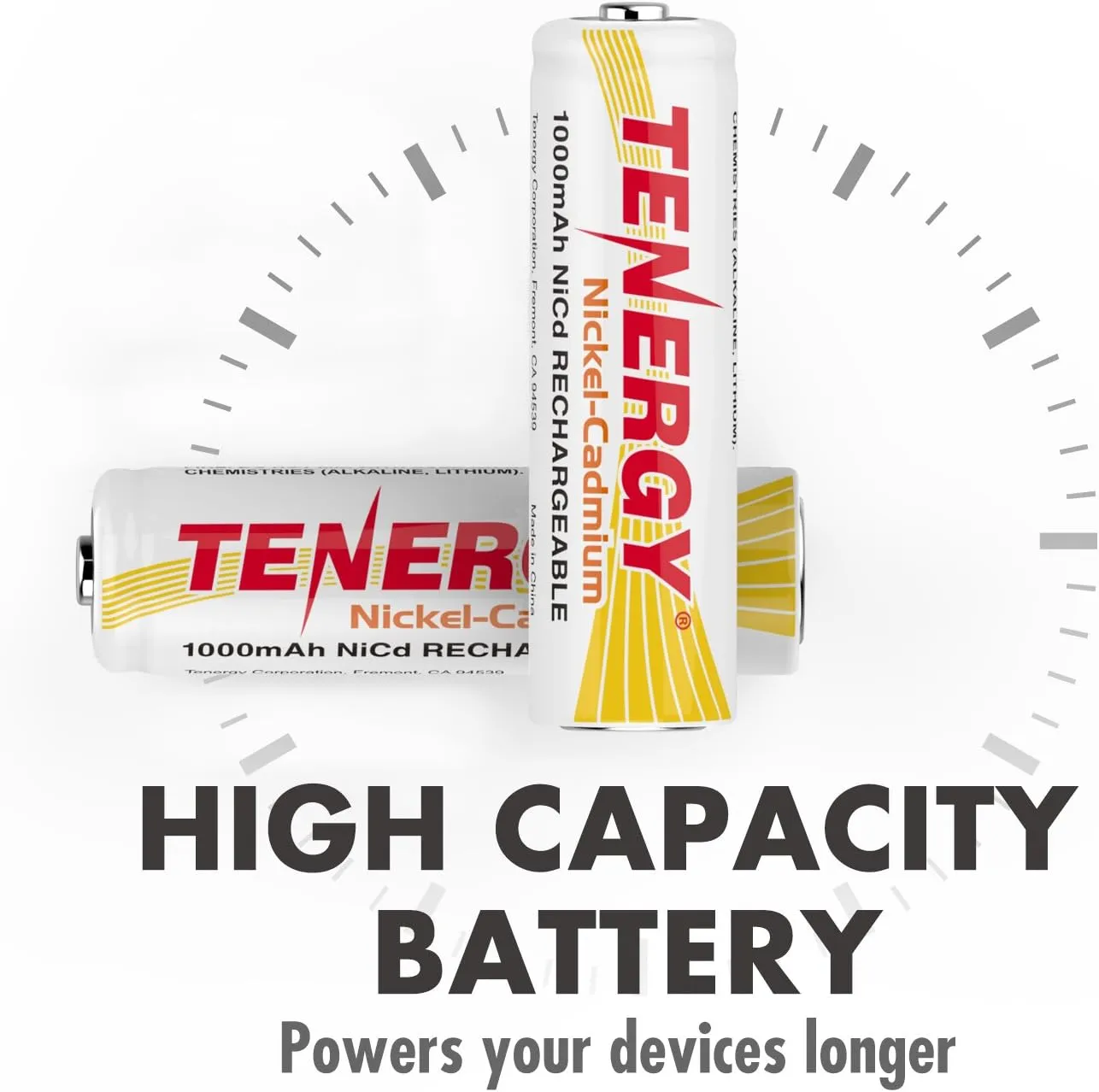 Tenergy AA Rechargeable NiCD Battery, 1.2V 1000mAh High Capacity AA Batteries for Solar Lights, Garden Lights, Yard Light 24 Pack