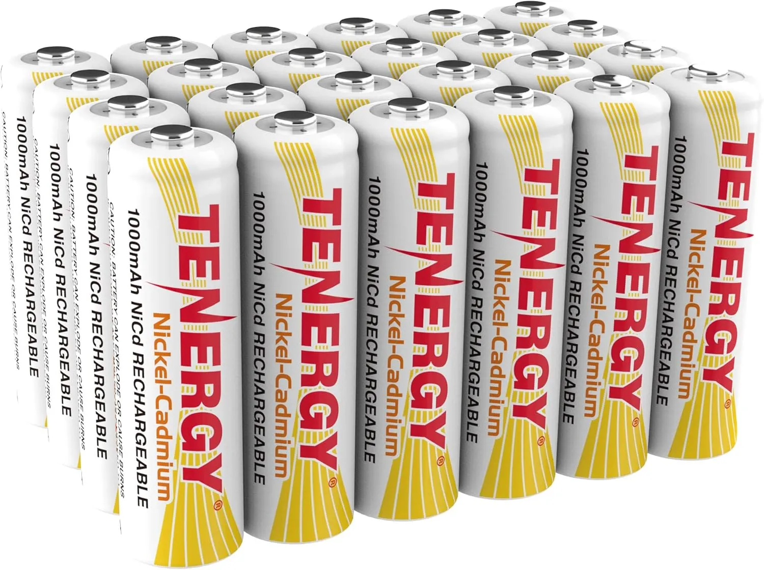 Tenergy AA Rechargeable NiCD Battery, 1.2V 1000mAh High Capacity AA Batteries for Solar Lights, Garden Lights, Yard Light 24 Pack