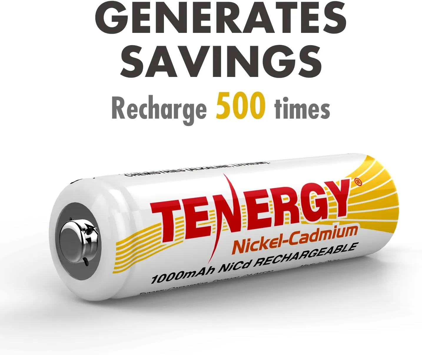 Tenergy AA Rechargeable NiCD Battery, 1.2V 1000mAh High Capacity AA Batteries for Solar Lights, Garden Lights, Yard Light 24 Pack