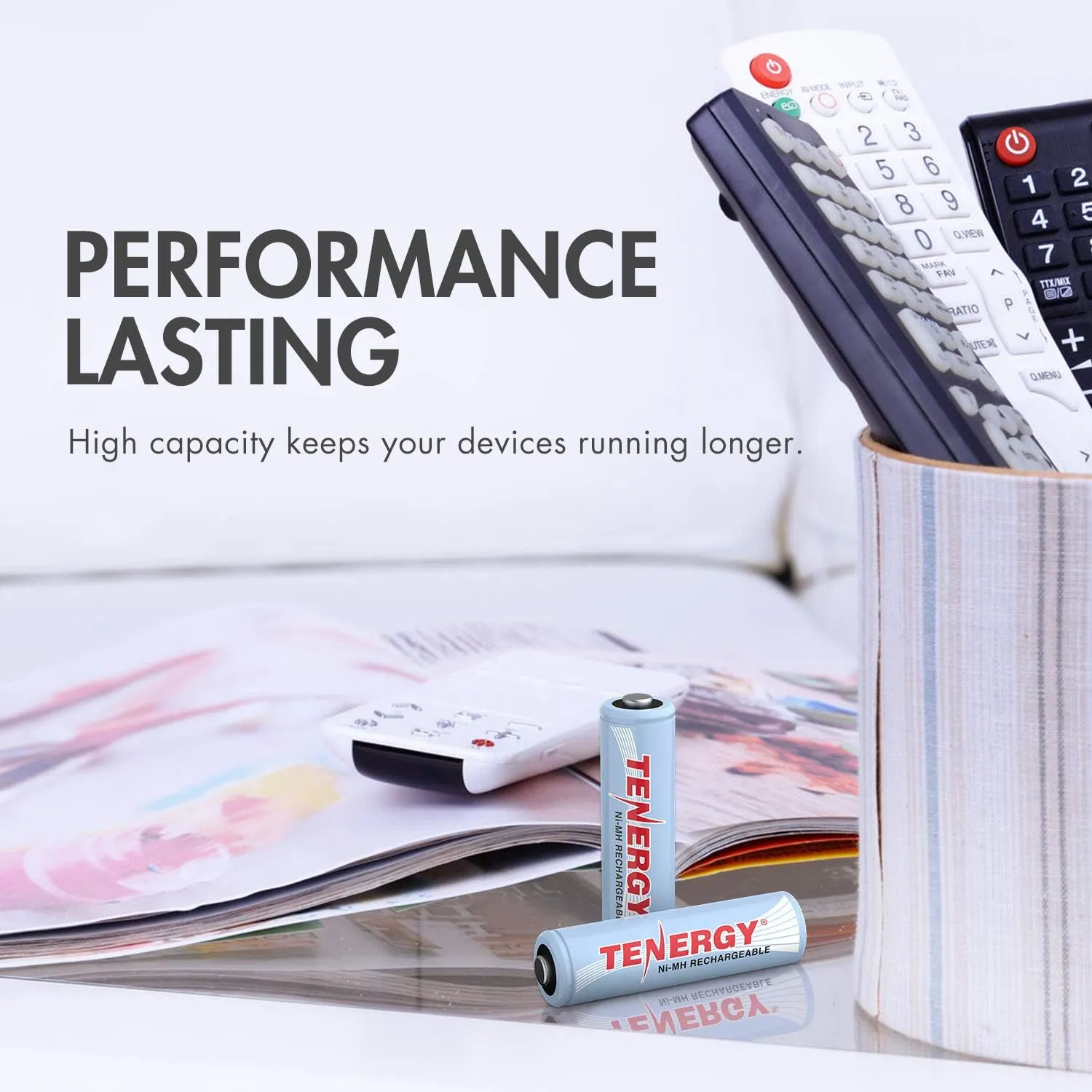 Tenergy AA/AAA Rechargeable Battery and Charger Combo TN162 - 8-Bay Smart LCD NiMH/NiCd Charger With 8 AA & 8 AAA Batteries