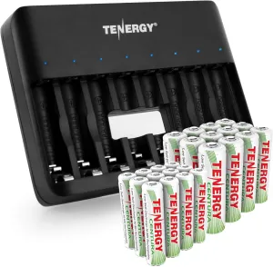 Tenergy Centura Low Self Discharge Rechargeable Batteries 24 Pack and, 12xAA 21xAAA and Fast Solar Lights, Remote Controllers, Toys, Flashlights, Computer Mouse