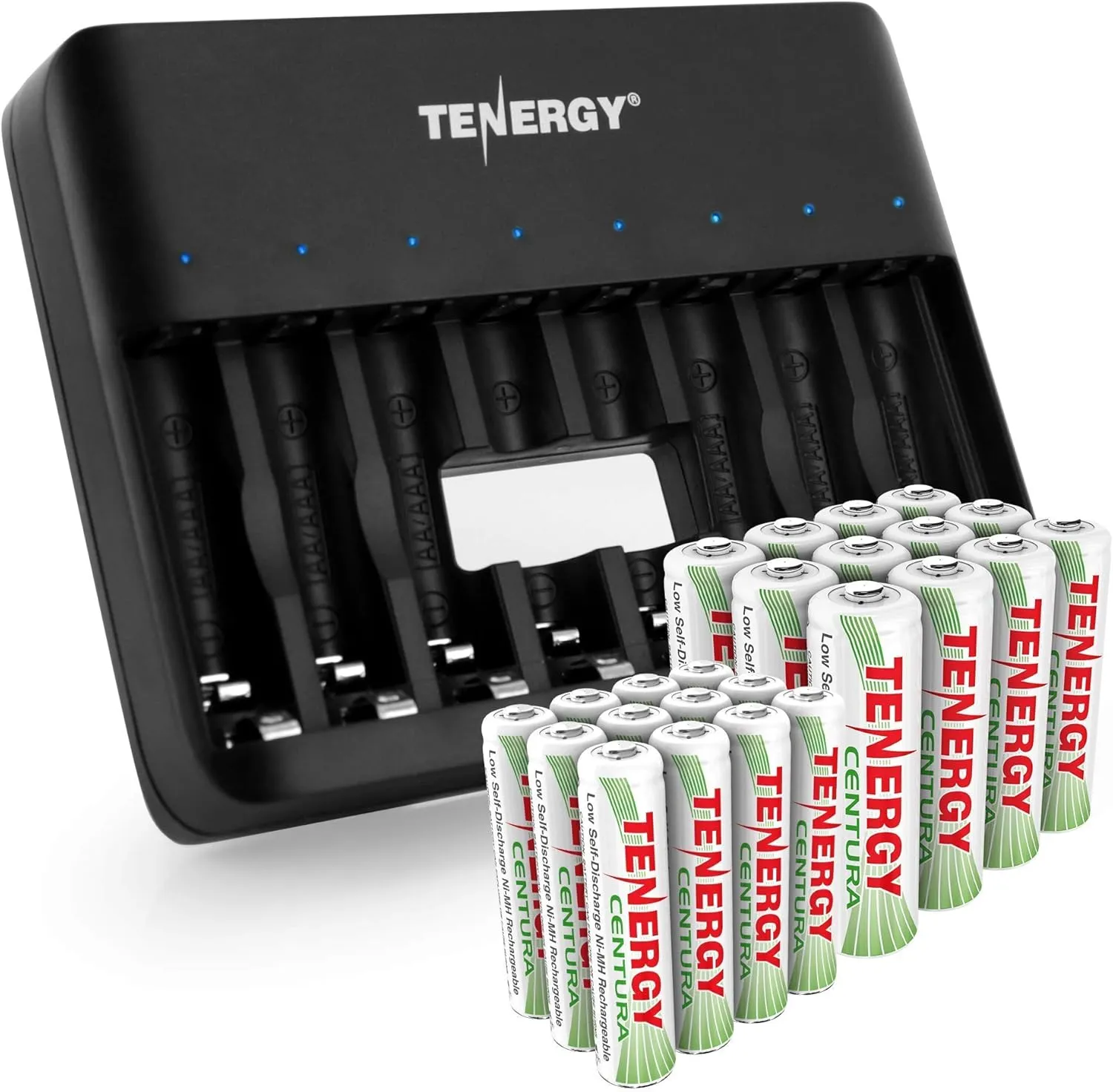 Tenergy Centura Low Self Discharge Rechargeable Batteries 24 Pack and, 12xAA 21xAAA and Fast Solar Lights, Remote Controllers, Toys, Flashlights, Computer Mouse