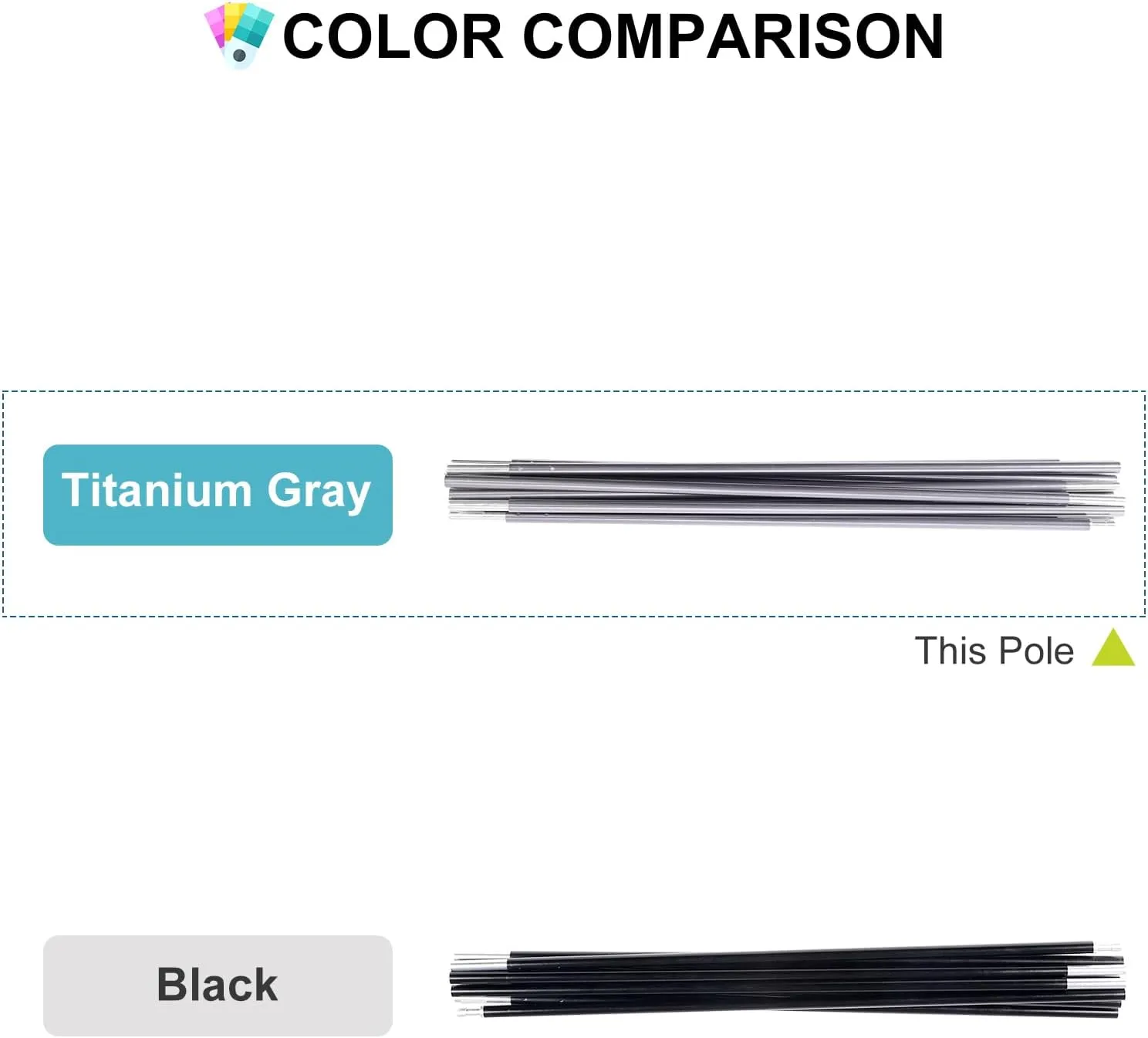 Tent Poles Replacement,7001 Aluminum Alloy Preassembled Tent Rod Lightweight, Gray