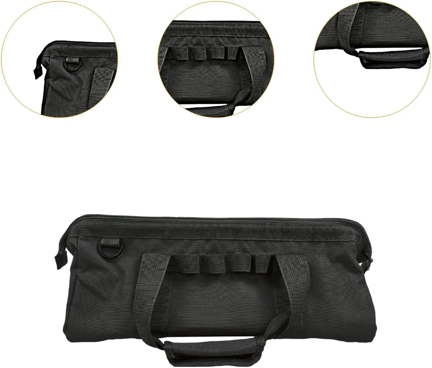 Tent Stakes Bag Camping Nail Bag Oxford Cloth with Handle Tent Pole Pegs Bag Tool Pouch for Hiking Backpacking Picnic Ropes, Black