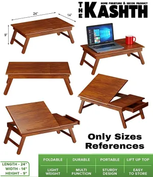 The Kashth Multipurpose Foldable Bed Table | Study Table | Laptop Table | Non-Slip Legs/Engineered Wood