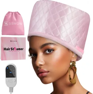 Thermal Steamer Cap for Great Deep Conditioning With 10-level Heat for Natural Black Hair