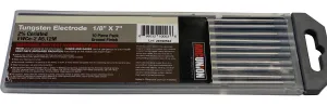 TIG Welding Tungsten Rod Electrodes 2% Ceriated 1/8” x 7” (Grey, WC20) 10PK