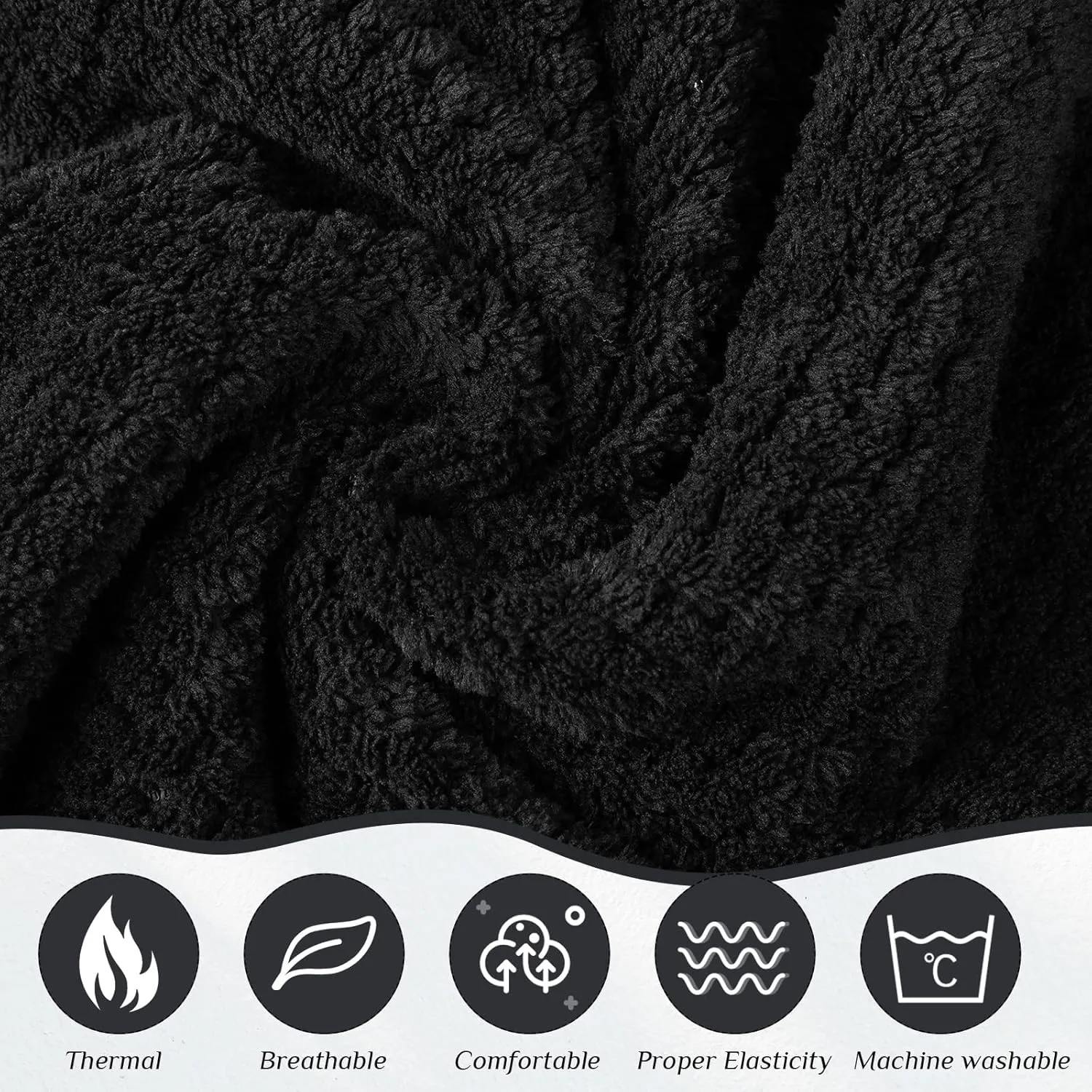 Tigeen 8 Pcs Women's Spa Wraps Lightweight Spa Robes with Adjustable Closure and Elastic Top(Medium,Black)