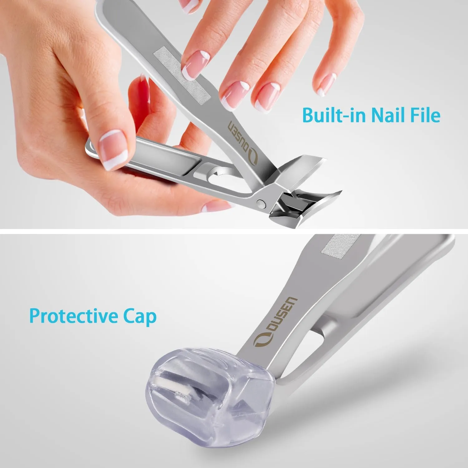 Toenail Clippers for Seniors Thick Nails, Angled Head Ingrown Toe Nail Clippers with Slanted Curved Blade, No Splash Nail Clippers for Men & Women Fingernail, Professional German Nail Cutter Wide Jaw