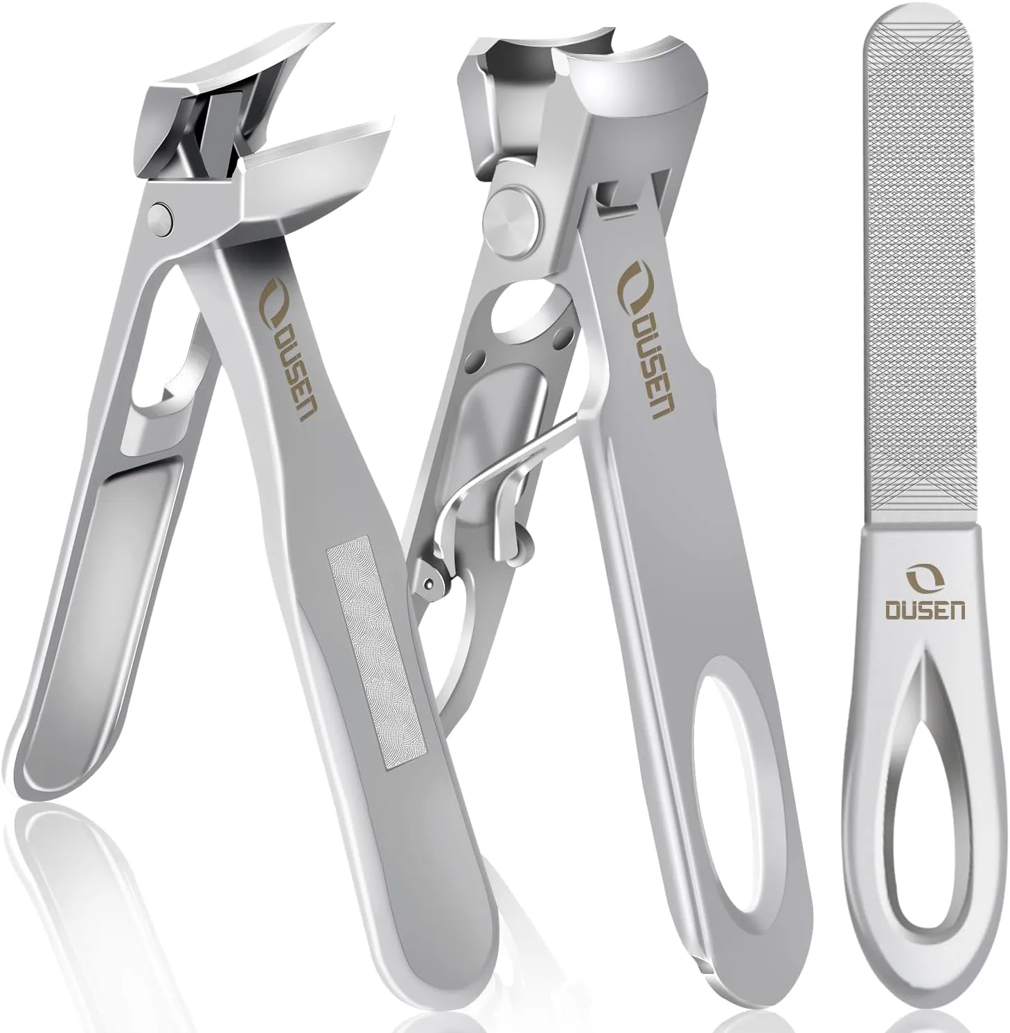 Toenail Clippers for Seniors Thick Nails, Angled Head Ingrown Toe Nail Clippers with Slanted Curved Blade, No Splash Nail Clippers for Men & Women Fingernail, Professional German Nail Cutter Wide Jaw