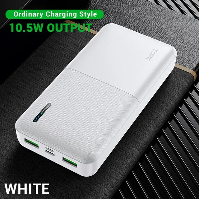 TOPK Power Bank 20000mAh Portable Charger USB Type C PD 3.0 Quick Charge 3.0 Fast Charging Powerbank External Battery for Xiaomi