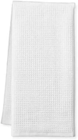 Towland Waffle Weave Fingertip Towel Sets, Size 11""x18"", 100% Natural Cotton, Quick Dry Soft Luxurious Highly Absorbent, Small Face Towel No Lint Fade Resistant (White, 2)