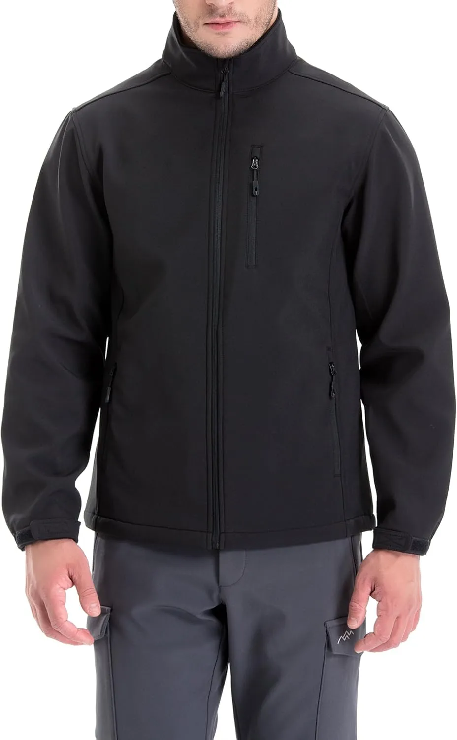 TRAILSIDE SUPPLY CO. Men's Softshell Jacket Fleece Lined Windbreaker,Lightweight Water Resistant Winter Coat
