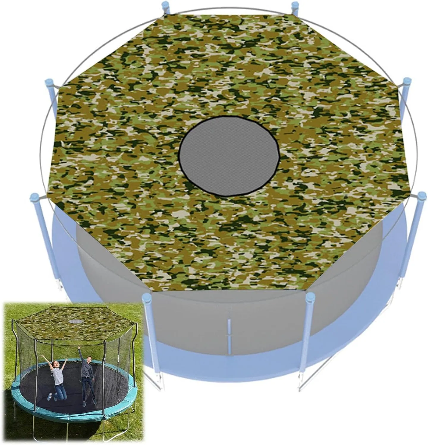 Trampoline Shade Cover, 6ft 8ft 10ft 12ft 14ft 15ft 16ft Sun Protection Trampoline Tent, Outdoor Trampoline Cover, Trampoline Accessories for Outdoor Backyard(8FT-6)