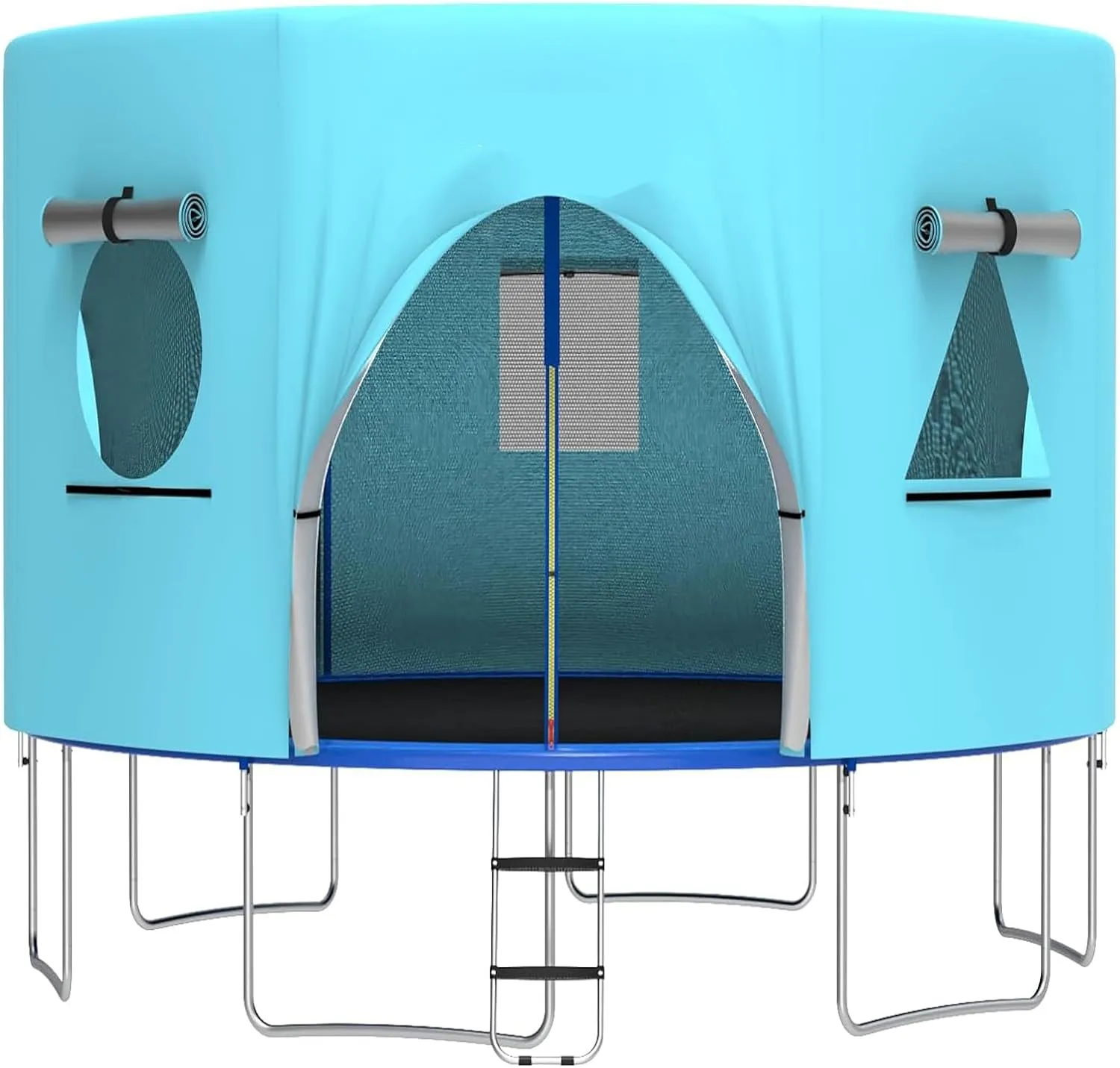 Trampoline Tent Cover 14FT 12FT 10FT Tent for Trampoline with LED Globe String Lights Trampoline Accessory for 6/8 Straight Pole Round Trampoline Blue Green -Tent Only Outdoor
