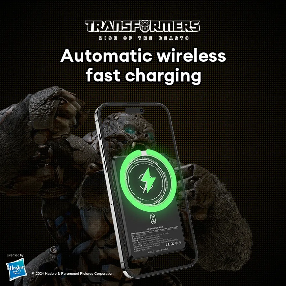 Transformers Wireless Magnetic Power Bank 5000mAh 20W - Yellow
