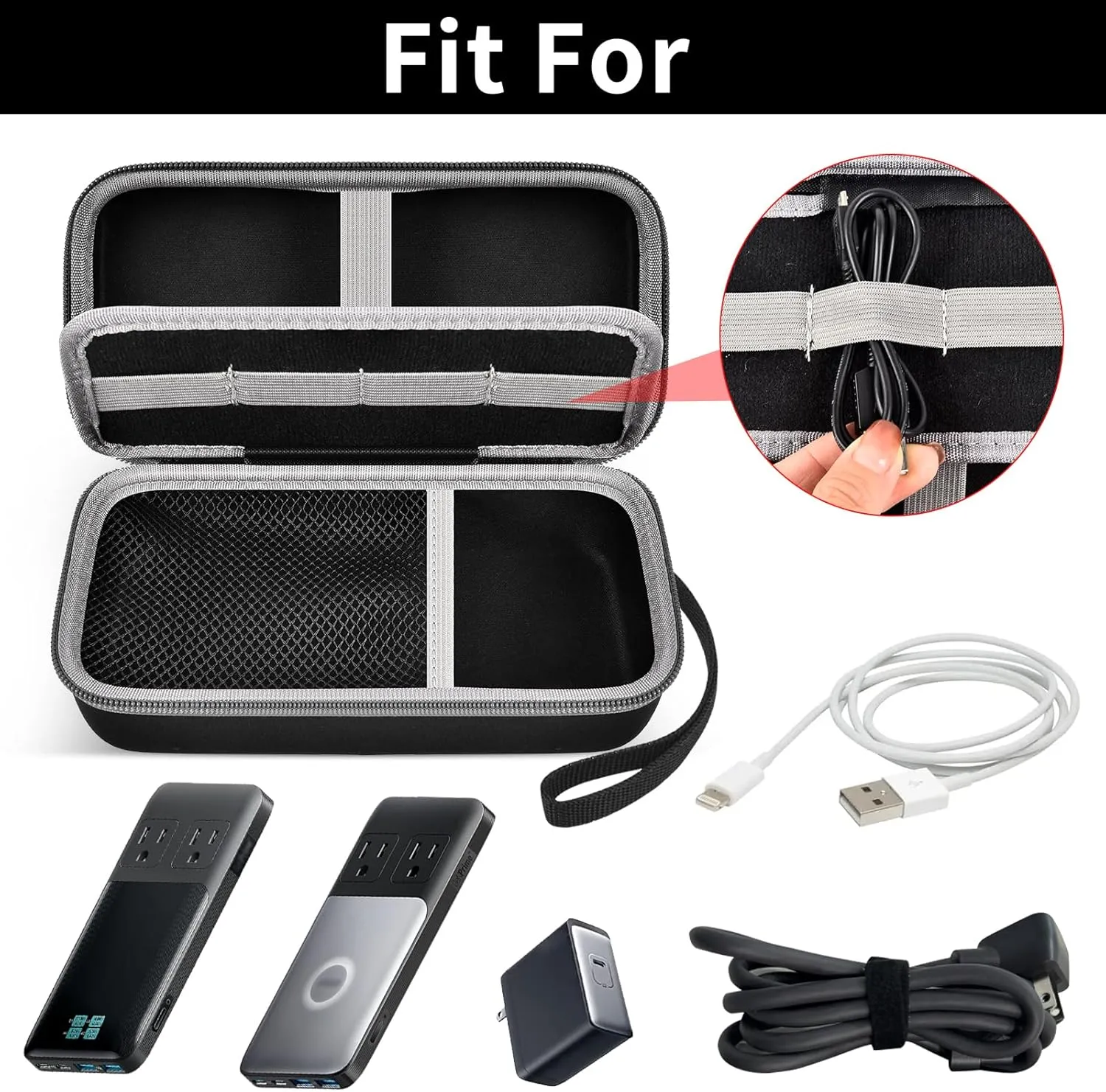 Travel Case for Anker 727/ Prime 6-in-1 USB C Charging Station (GaNPrime 101W), Power Strip Organizer Bag for Cables and Accessories - Efficient Solution for On-the-Go Charging Needs (Box Only)