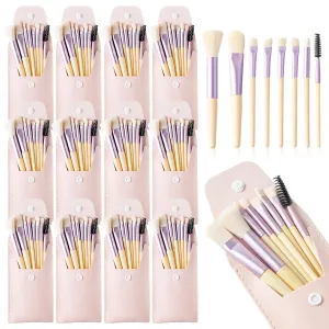 Travel Size Makeup Brushes Set 12 Pack, Bulk Makeup Brushes with PU Bag, Portable Travel Makeup Brush Set for Women and Girls, Ideal for Wedding Party Trip Gift