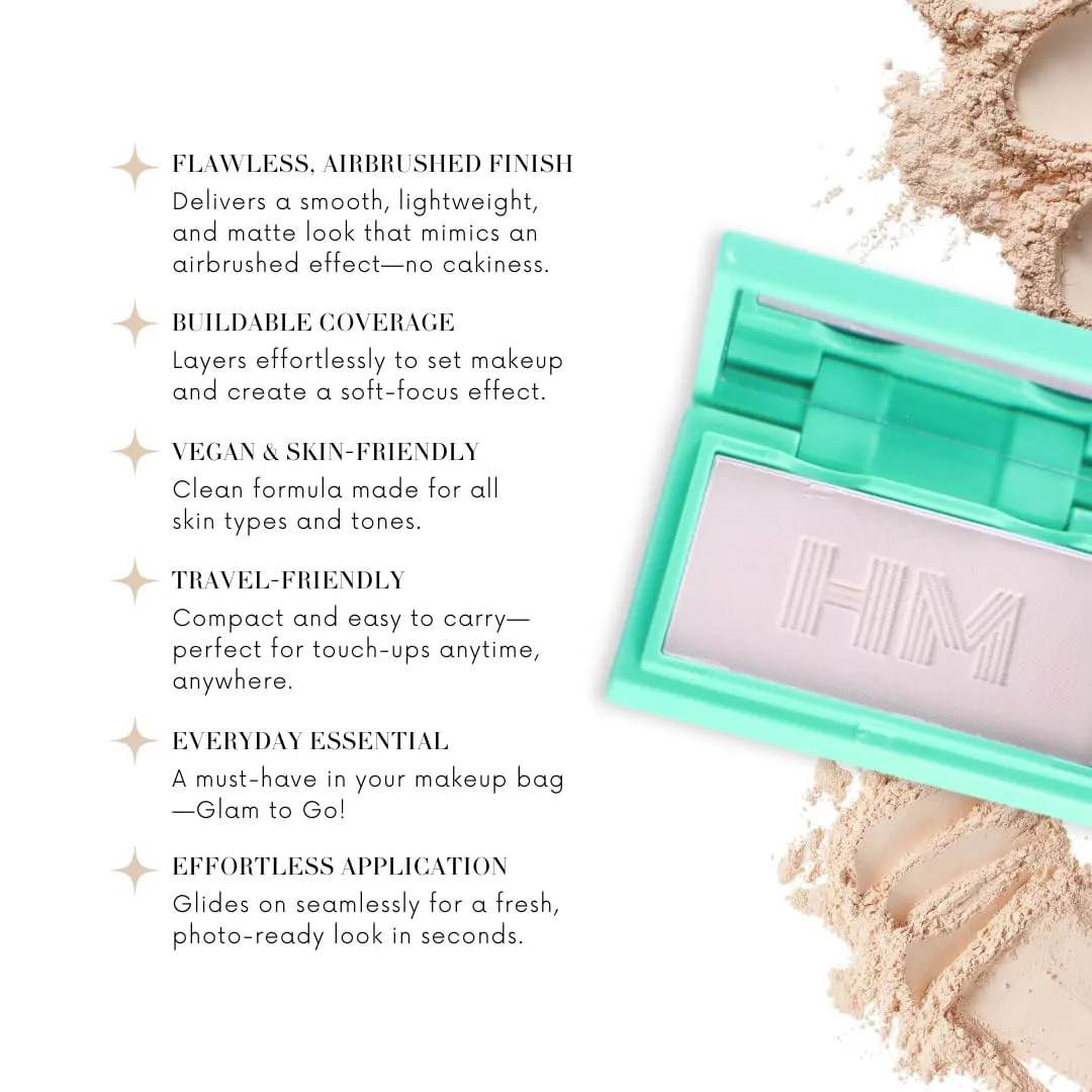 Travel Size Pressed Powder - Haute Minute Makeup Complexion Perfection Mini Powder - Perfect For Travel or Your Purse! (Neutral Dark)