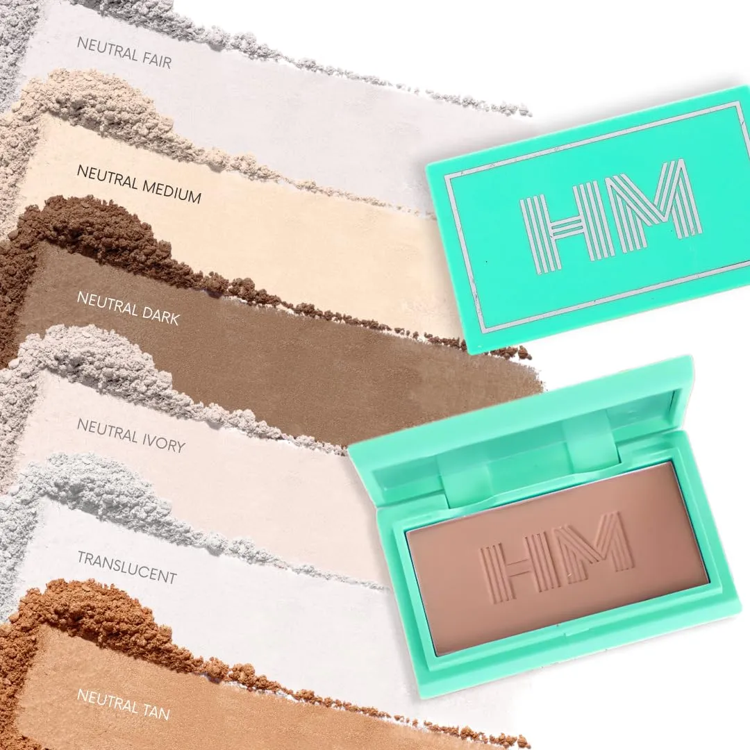 Travel Size Pressed Powder - Haute Minute Makeup Complexion Perfection Mini Powder - Perfect For Travel or Your Purse! (Neutral Dark)