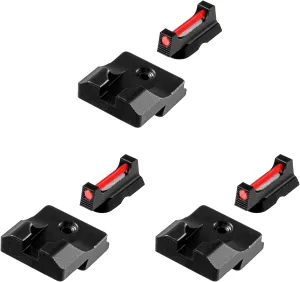 TruGlo Fiber Optic Handgun Pistol Laser Sight Accessories with Blacked Out Rear Sight (2 Pack)