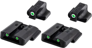 TruGlo Tritium Glow in The Dark Compact Pistol Optic with Transitioning Green and White Dot for Smith & Wesson M&P Series Pistols, Black (2 Pack)