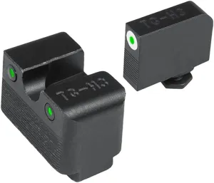 TRUGLO Tritium Pro Night Sights, Compatible with Glock Handgun Models | Compact Durable Glow-in-The-Dark Front & Rear Gun Sight Set with Focus Lock Front Ring