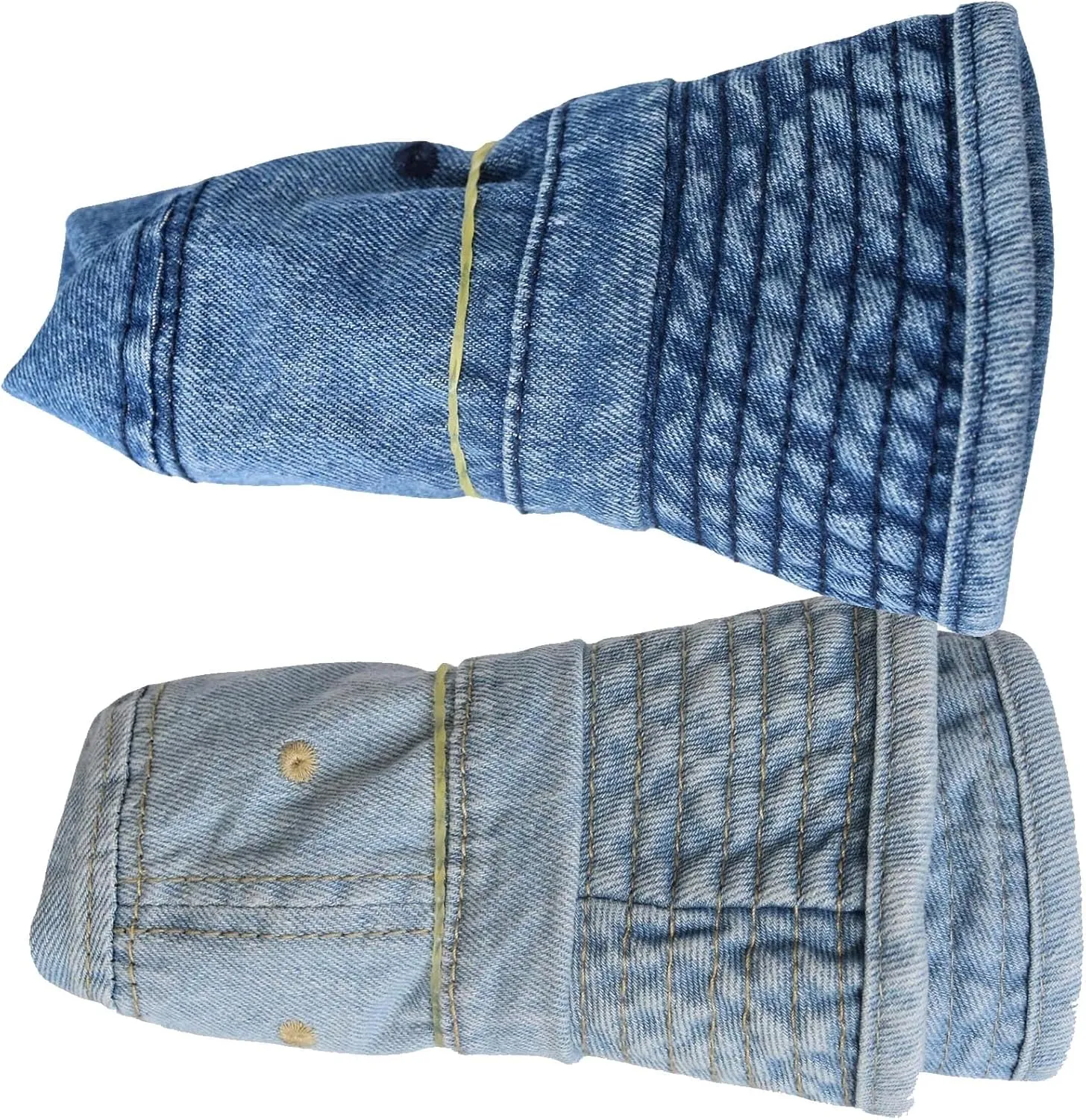 TSSGBL 2 Pack Cotton Denim Bucket Hats Vintage Washed Packable Summer Trendy Beach Travel Sun Caps for Women Men