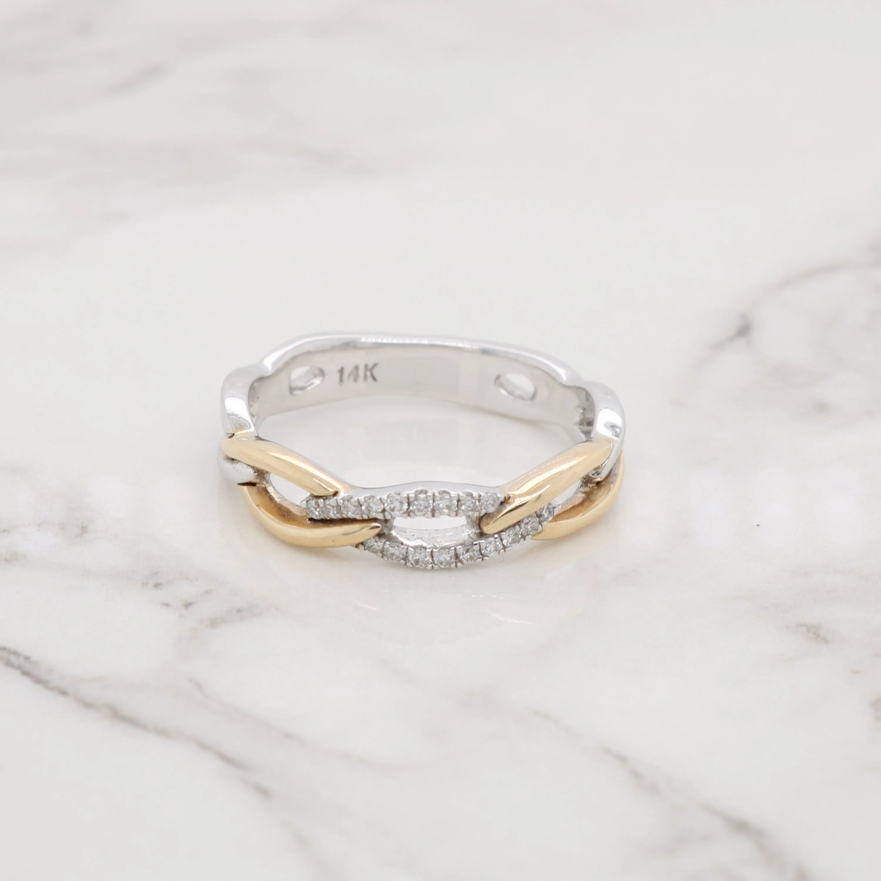 Two-Tone Twisting Stackable Ring