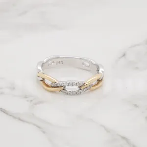 Two-Tone Twisting Stackable Ring