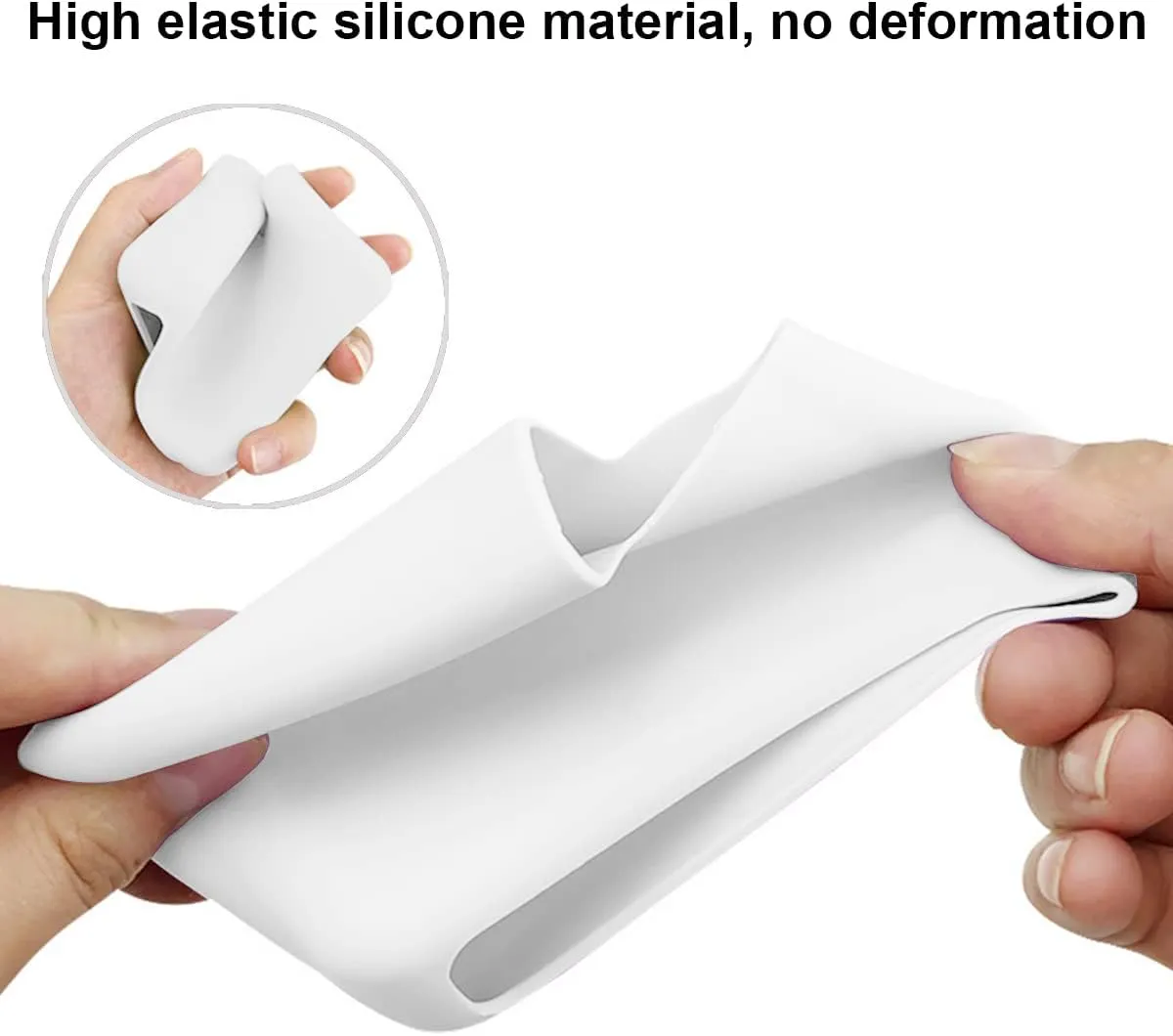 Ultra-Thin Soft Silicone Charger Sleeve Cover for MacBook Pro 14 inch 2024-2021 M3 A2918 A2992 M2 A2779 M1 A2442 Pro 8-core 67W/61W Power Adapter Case for Mac Pro 13 M2 2016-2022, White