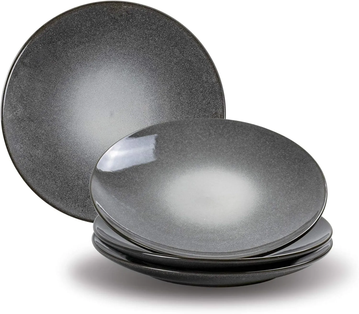 UNICASA Ceramic 10.25 Inch Dinner Plates Set, Porcelain Large Pasta Plate Set of 4, Reactive Glaze Serving Dishes for Steak, Salad, Pizza, Dishwasher & Microwave Safe (Grey)