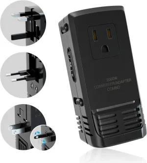 Universal Power Converter 2000W Travel Voltage Converter 220V to 110V Transformer 8A Max for Hair Dryer Worldwide Plug for US to European UK AU Over 150 Countries