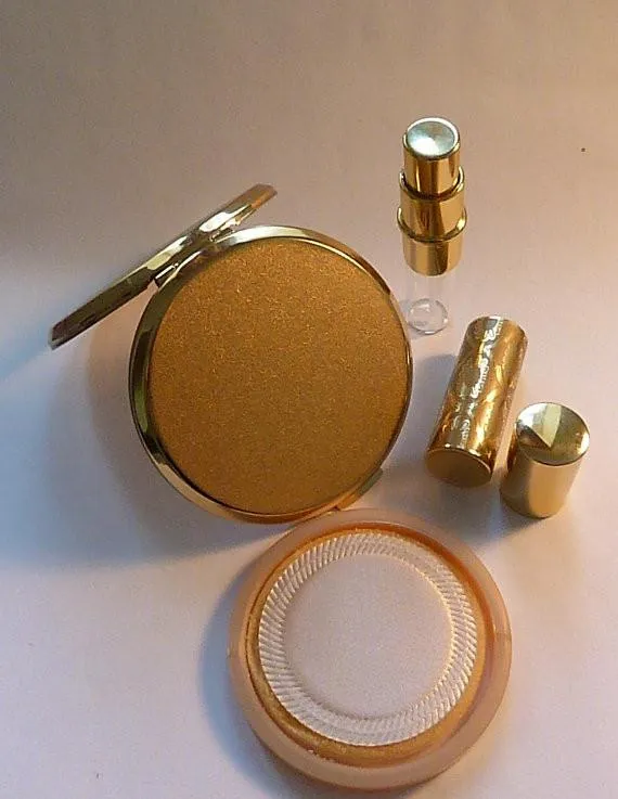 Unused Stratton vanity set vintage compact mirrors cased compacts retro bridesmaids gifts