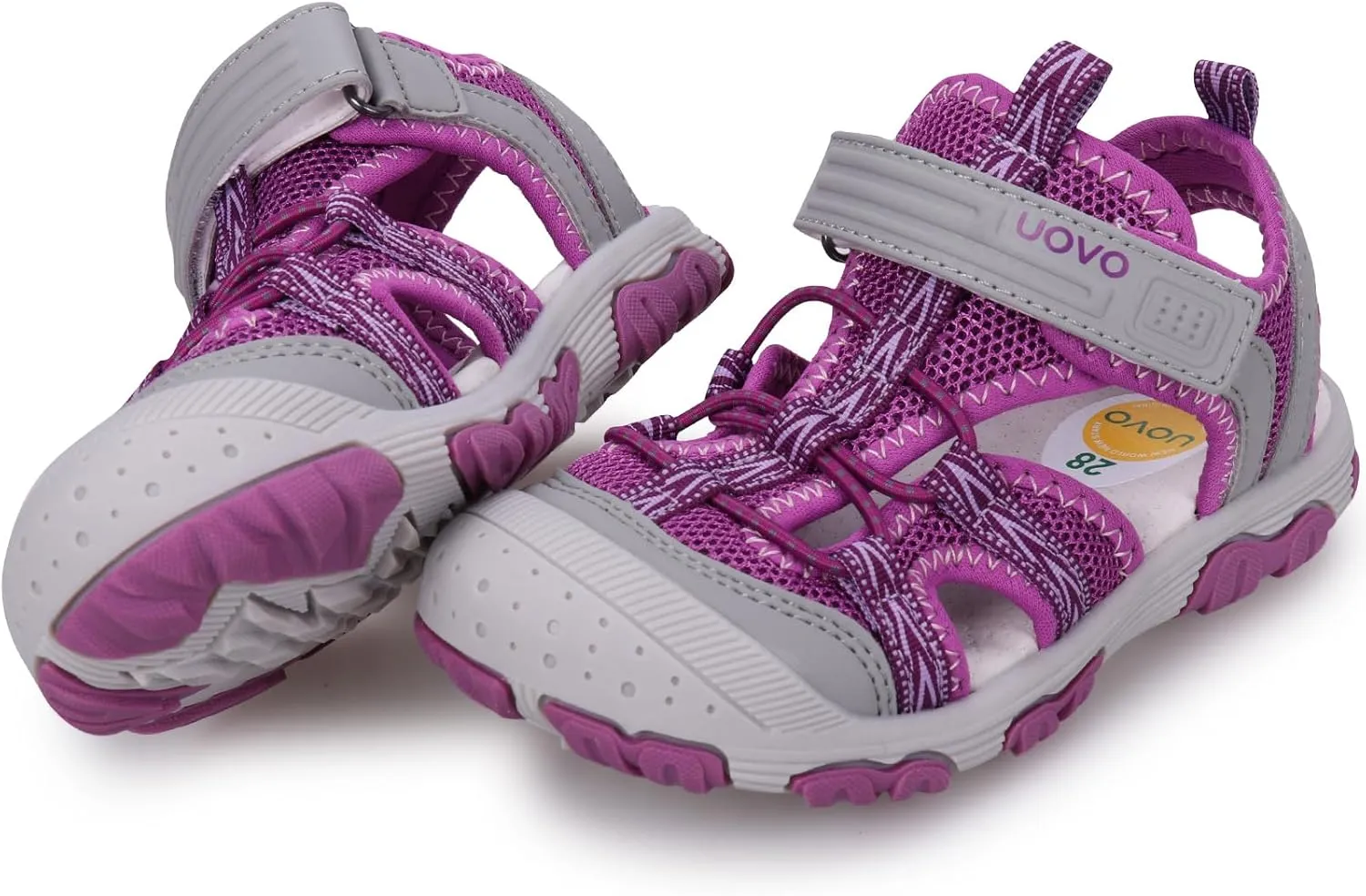 UOVO Boys Girls Summer Water Sandals Closed Toe Lightweight Outdoor Sport Shoes(Toddler/Little Kid/Big Kid)