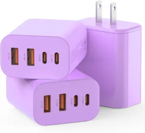 USB C Charger Block,40W USB C Charger Cube,Type C Charging Block,USB Wall Chargers Dual Port PD QC Charging Cube for iPhone 16 15 14 13 12 11 Pro Max XS,iPad, Samsung Phone,Tablet(Purple)