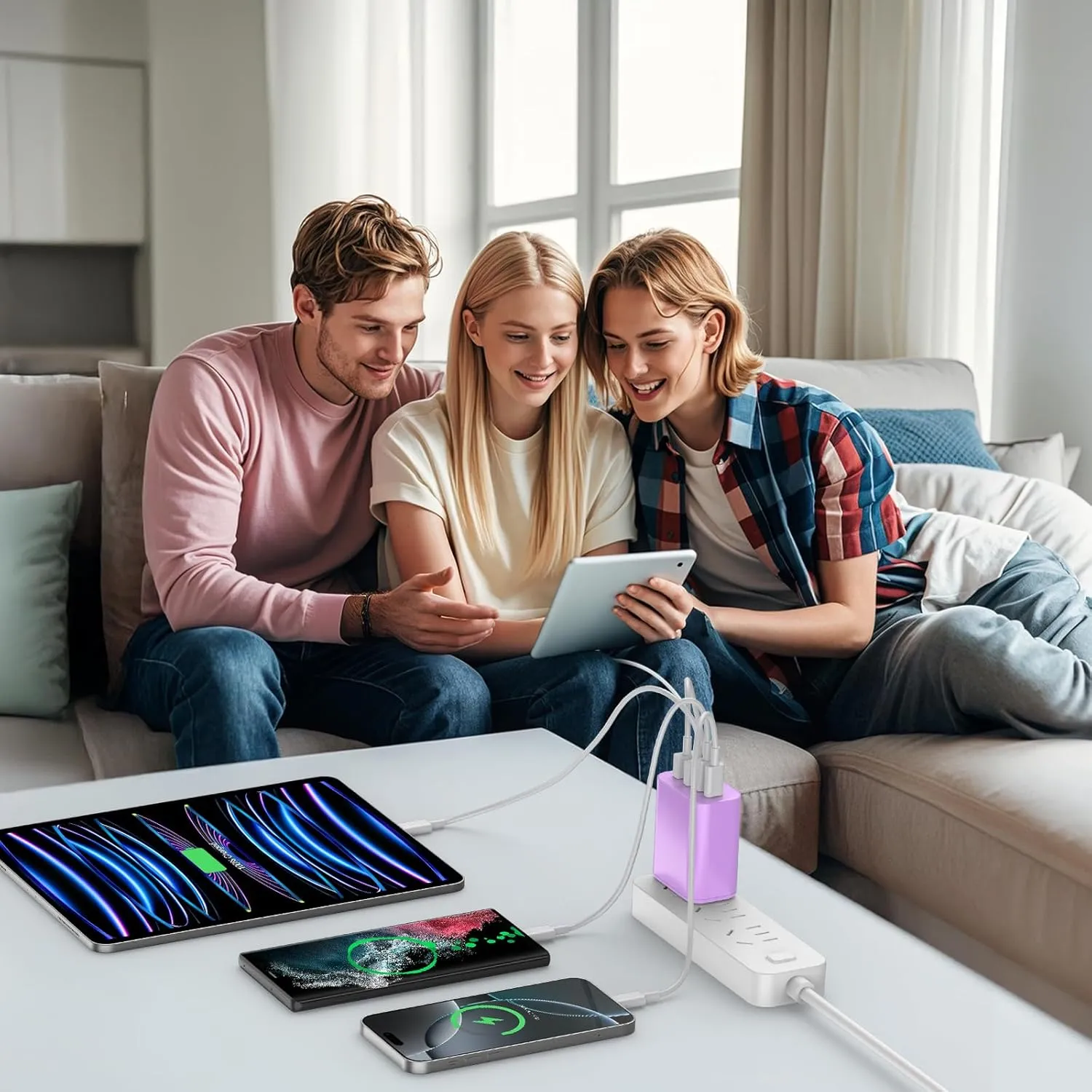 USB C Charger Block,40W USB C Charger Cube,Type C Charging Block,USB Wall Chargers Dual Port PD QC Charging Cube for iPhone 16 15 14 13 12 11 Pro Max XS,iPad, Samsung Phone,Tablet(Purple)
