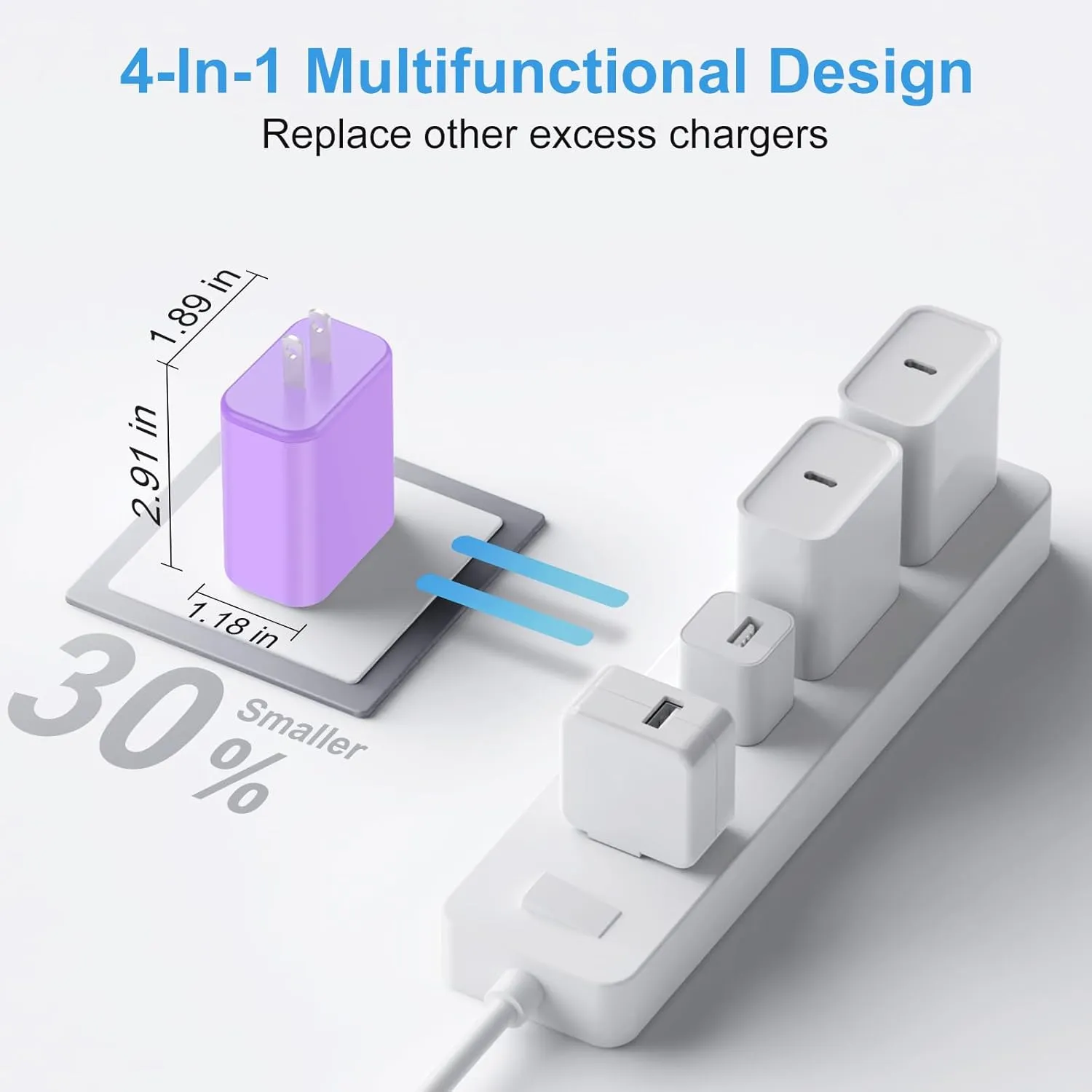 USB C Charger Block,40W USB C Charger Cube,Type C Charging Block,USB Wall Chargers Dual Port PD QC Charging Cube for iPhone 16 15 14 13 12 11 Pro Max XS,iPad, Samsung Phone,Tablet(Purple)