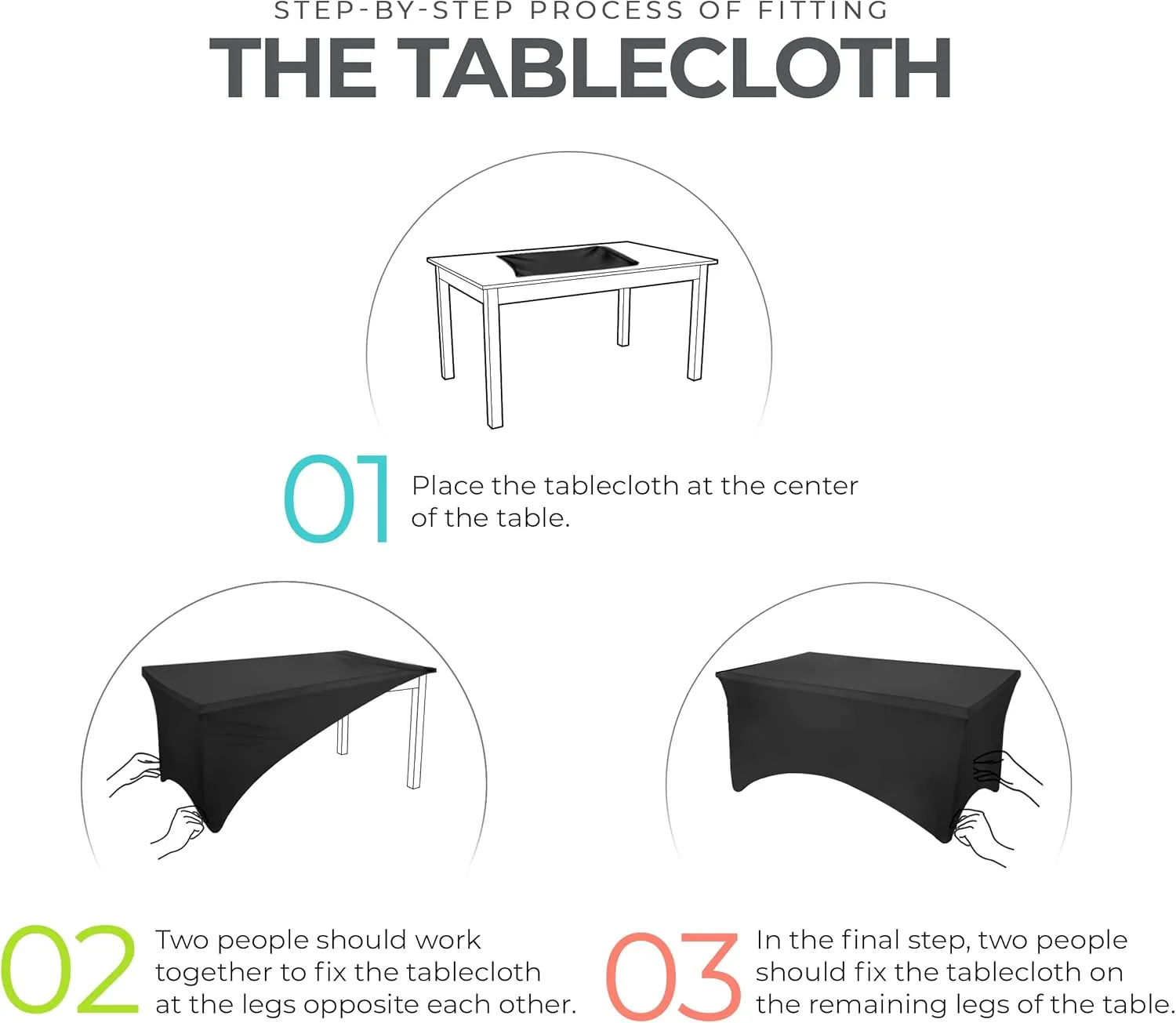 Utopia Kitchen Spandex Tablecloth 2 Pack [6FT, Emerald Green] Tight, Fitted, Washable and Wrinkle Resistant Stretch Rectangular Patio Table Cover for Event, Wedding & Parties [72Lx30Wx30H Inch]