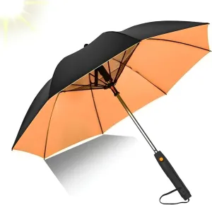 Uv Umbrella with Fan and Mister Spray, New 3 in 1 Sports Umbrella For Sun, USB Rechargeable Shade Umbrella for Golfing Patio Umbrellas Clearance, Beach Trip Essentials