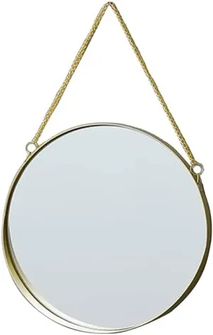 Vanity Mirror Round Wall Hanging Mirror,Gold Dressing Table Makeup Mirrors,Bathroom Bedroom Decoration Makeup Mirror (Color : Medium)