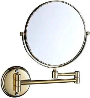 Vanity Mirror,Makeup Mirror Vanity Mirror Bathroom Makeup Mirror,Copper Vanity Mirror Rotating Beauty Mirror Double-Sided 3X Magnification Wall Mounted Mirror Cosmetic Mirror