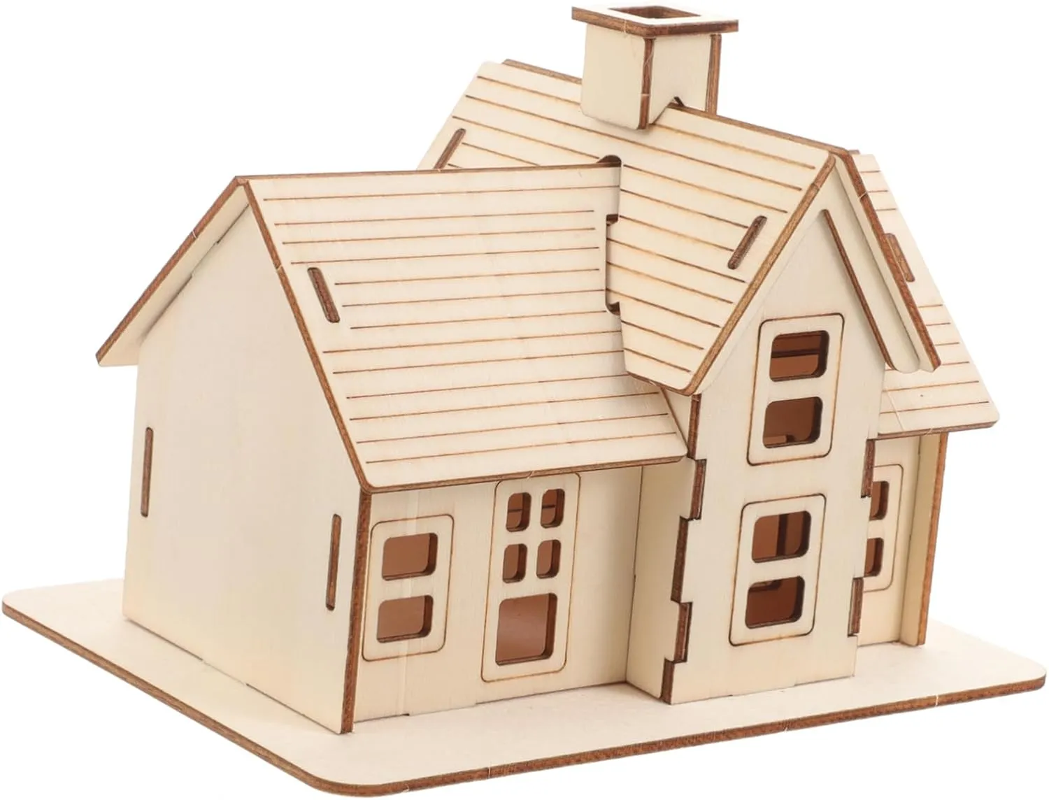 VANZACK 1 Set DIY Assembly Wooden House Model Puzzle for Adults Fun Log Smooth Surface Safe Construction for Displaying Desk Bookshelf Great for Birthdays and Parties