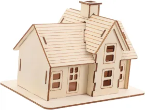 VANZACK 1 Set DIY Assembly Wooden House Model Puzzle for Adults Fun Log Smooth Surface Safe Construction for Displaying Desk Bookshelf Great for Birthdays and Parties