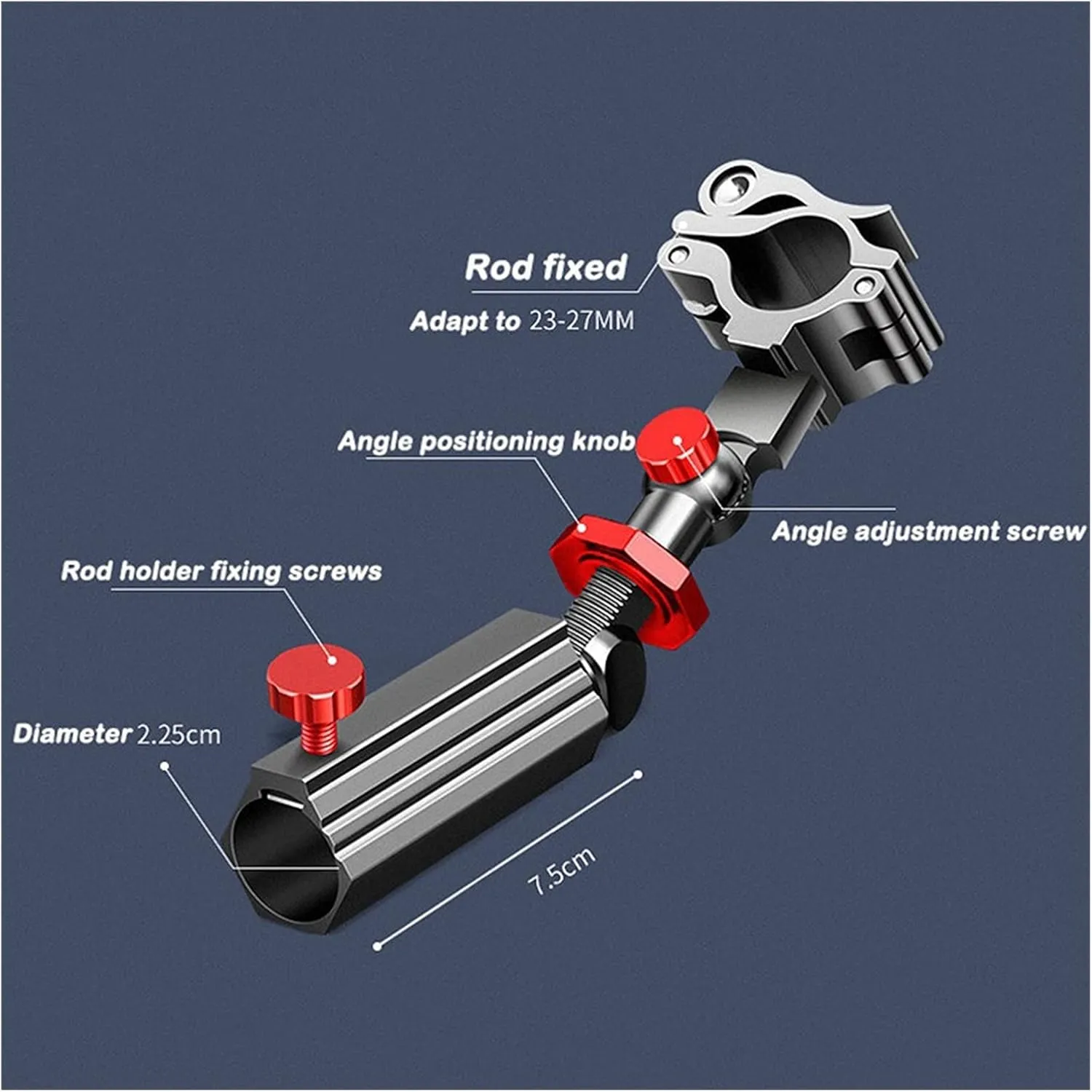 Vertical Fishing Rod Holder Adjustable Fishing Rod Holder Aluminum Magnesium Alloy 360 Degree Snap Fixed Fish Chair Rod Rack Fishing Accessories Wall Mounted Fishing Rod Rack (Color : 1)