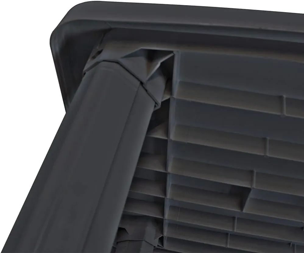 vidaXL Anthracite Patio Table - Weather-Resistant Plastic Garden Table with 1.4" Umbrella Hole - Lightweight, Easy to Assemble - Suitable for Patio, Garden, Campsite, Outdoor Dining - 39.8"x26.8"x...