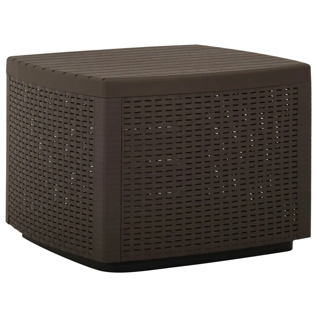 vidaXL Garden Table Mocha Plastic Medium Lightweight Garden Table