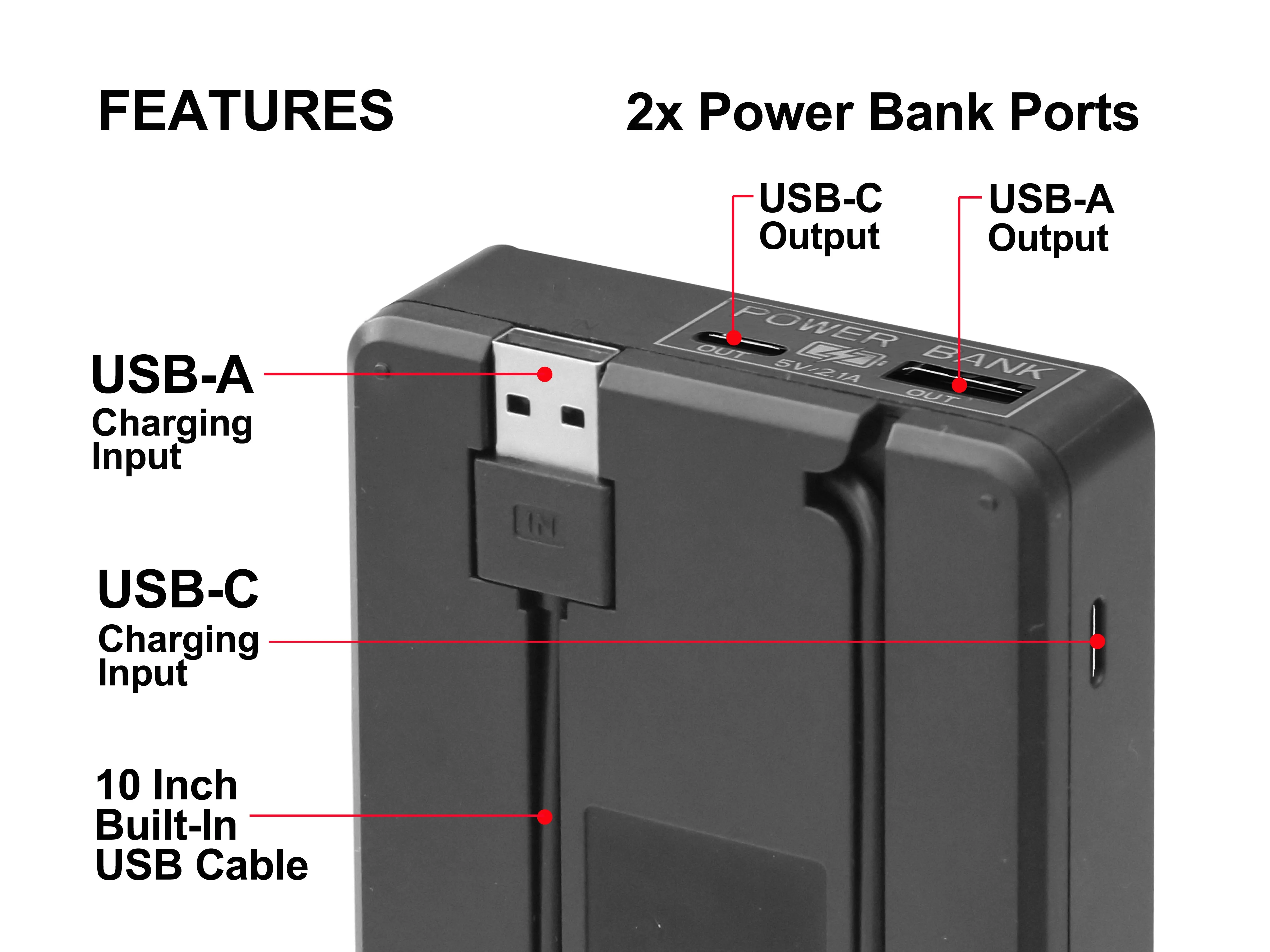 Vidpro VDL Dual-Bay LCD Display Charger   Power Bank F/7.2V & 7.4V Camera Batteries